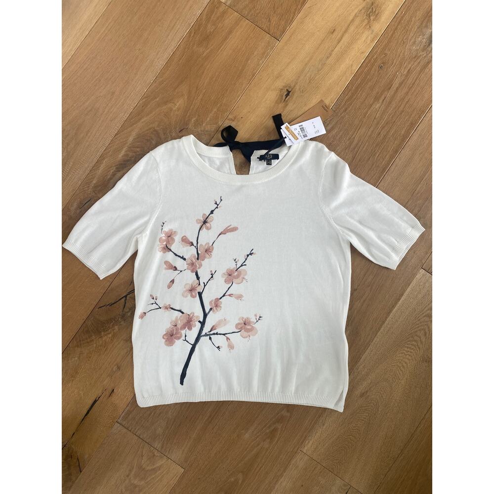 1.2.3 Paris Short Sleeve Cream Sweater NWT